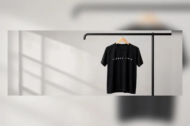 Black T-shirt ecommerce hero visual